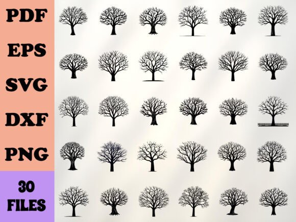 Bare Tree SVG Bundle: Organic Vector Art for Modern Designers