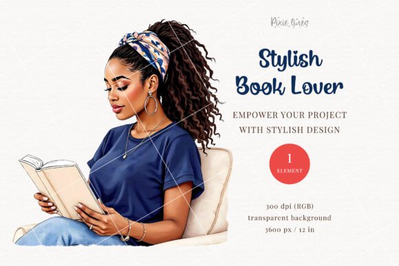 Black Girl Boss Clipart: Elevate Your Designs with Bookworm Charm