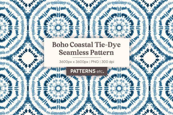 Boho Coastal Tie-Dye Seamless Pattern: Infusing Digital Projects with Beachside Serenity