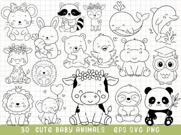Charming Baby Animal SVGs: Your Go-To Cute Animal Clipart