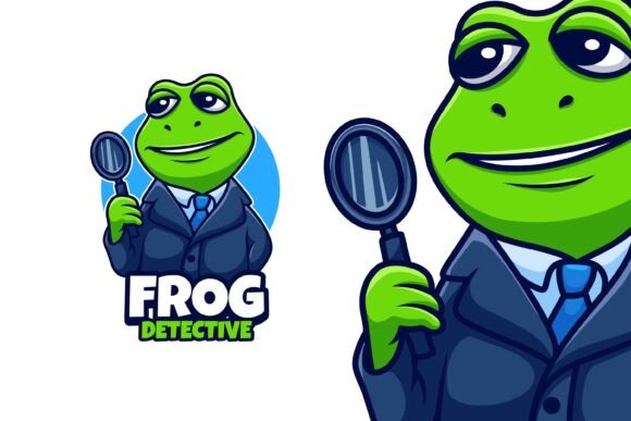 Detective Frog Illustration Logo: A Vector Mascot for Modern Brands
