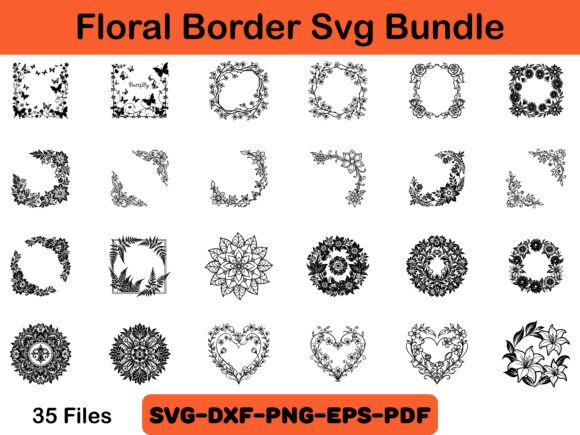 Floral Border SVG Bundle: Elevate Your Design Projects