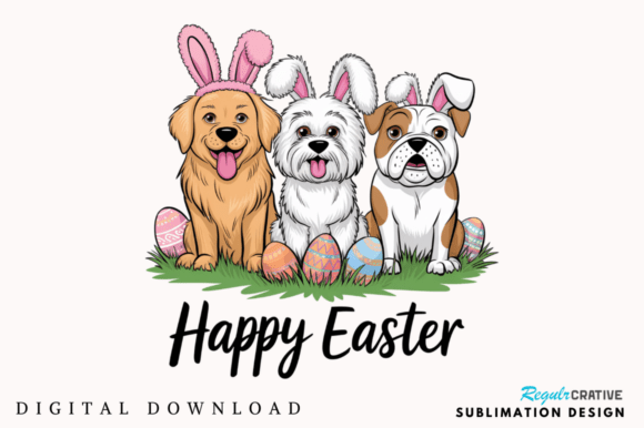 Happy Easter Dogs Sublimation Design: A Festive Asset