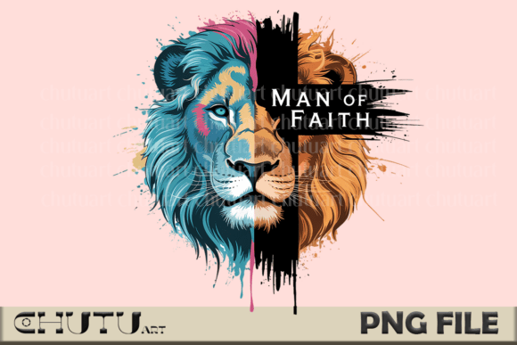 Man of Faith – Lion Cross PNG: A Symbol of Strength and Spirit