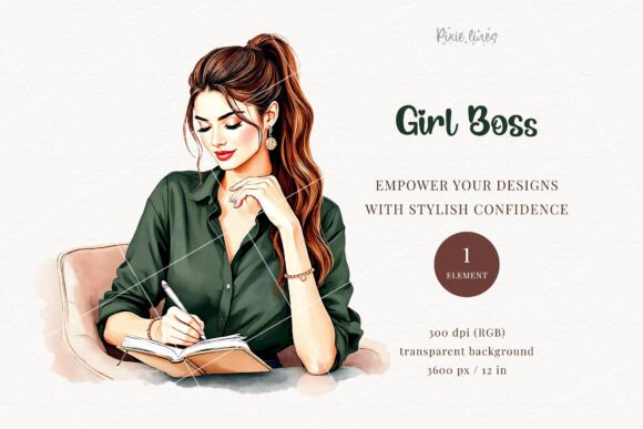 Motivation Girl Boss: Boss Babe Clipart for Empowering Designs