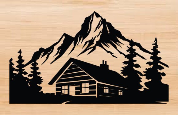 Mountain Log Cabin SVG Silhouette: A Designer's Guide