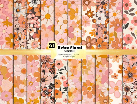 Retro Floral Background Patterns: Your 1970s Design Toolkit