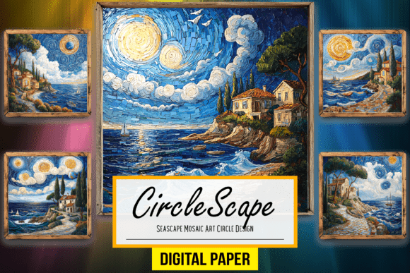 Seascape Mosaic Artwork: A Unique Circle Design