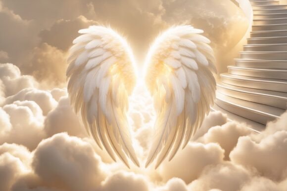 Transform Your Designs with Angel Wings Heaven Scene