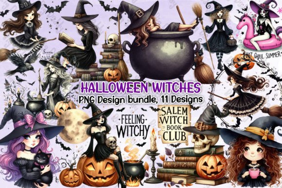 Unleash Spooky Creativity with Halloween Witches Clipart PNG