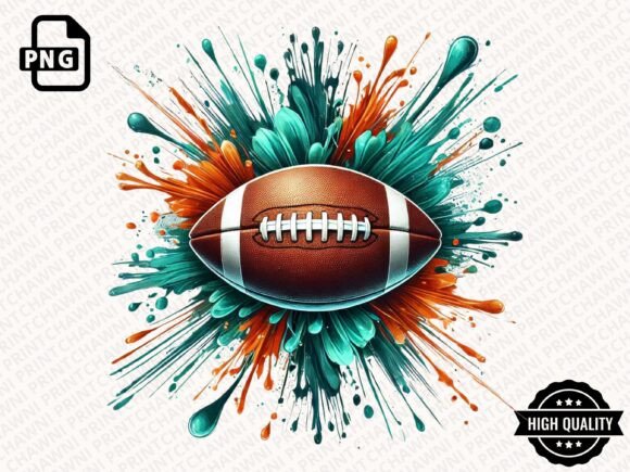 Watercolor Football Clipart PNG: Vibrant Art for Every Project
