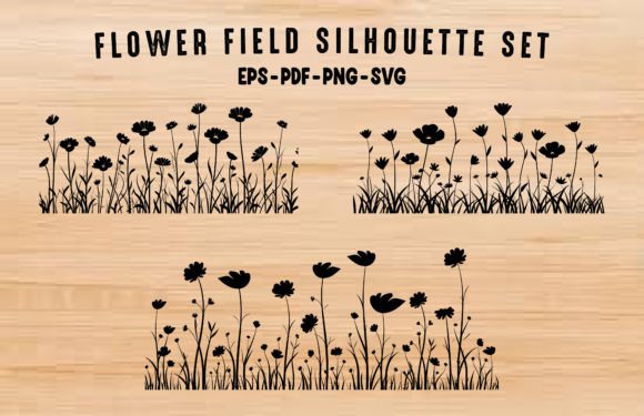 Wildflowers SVG Black Clipart Bundle: Your Design Toolkit